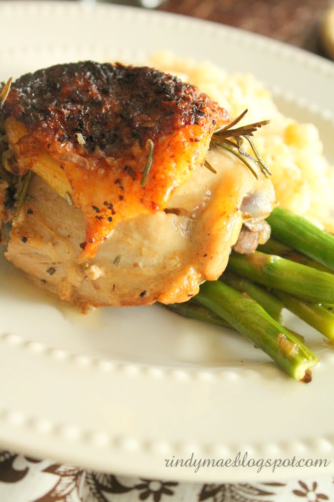 Rindy Mae Lemon & Rosemary Chicken with Pinenut Rice Pilaf