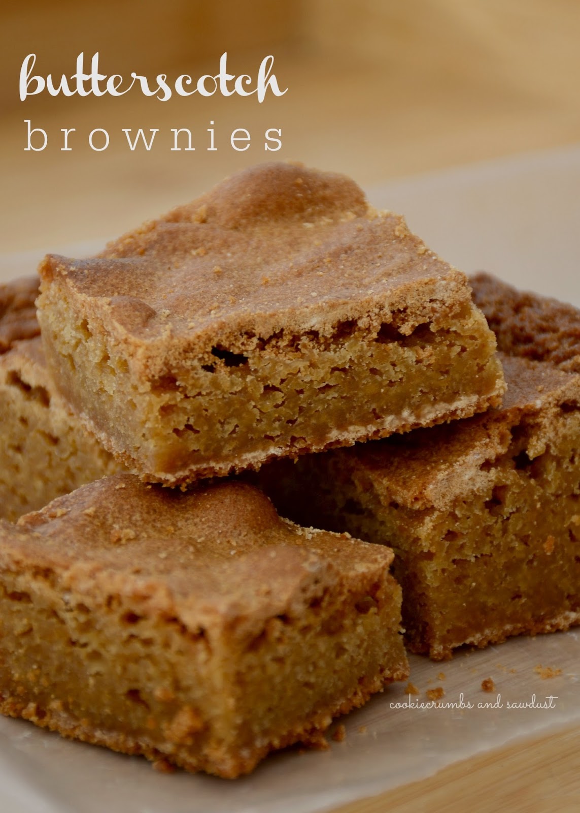 Cookie Crumbs & Sawdust butterscotch brownies