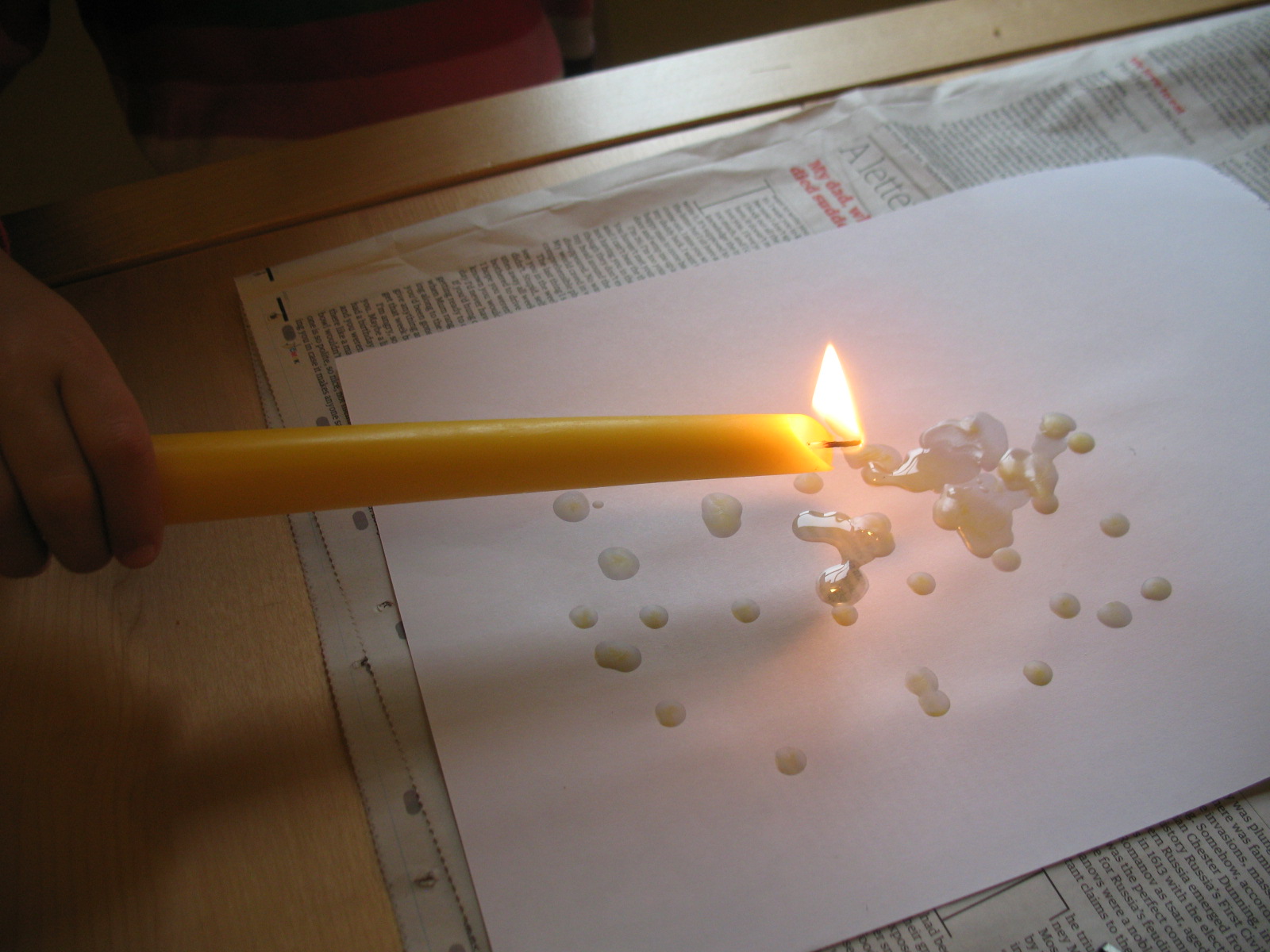 Smiling like Sunshine Experimenting with candle wax and water colours