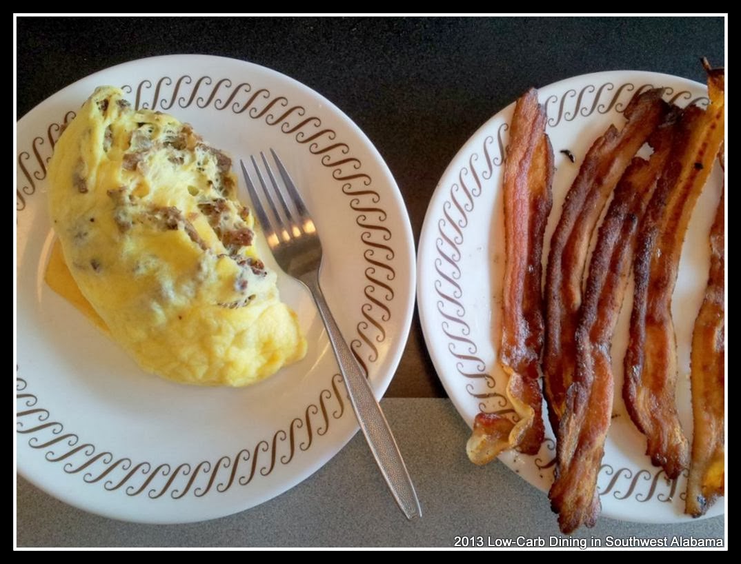 LowCarb Alabama Waffle House Cheesesteak Omelet