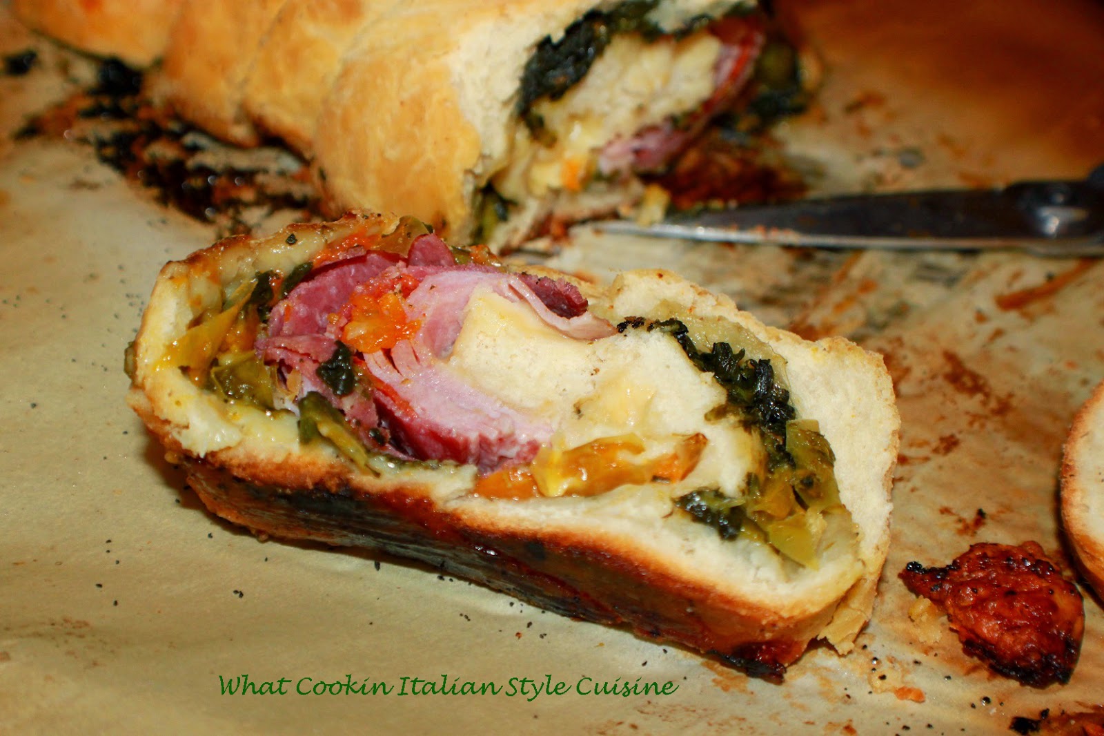 What's Cookin' Italian Style Cuisine Antipasto Calzone Recipe