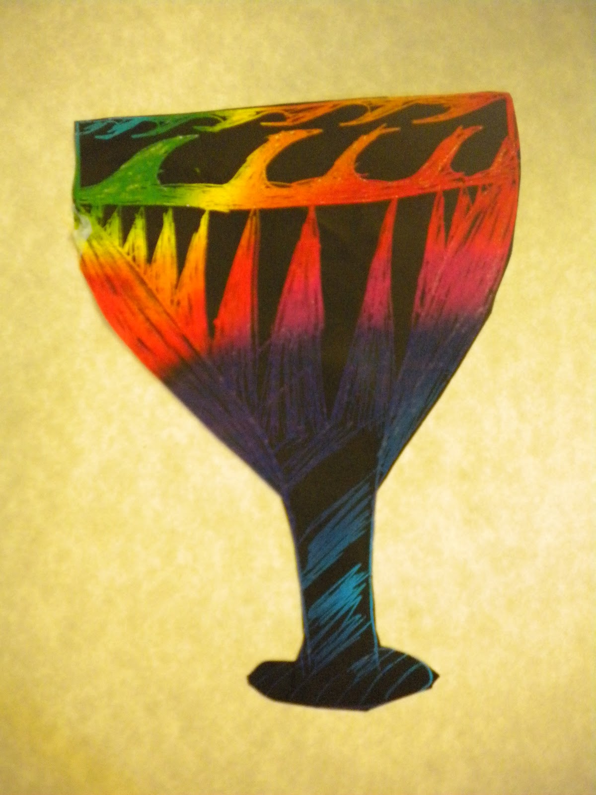 Waitsfield Elementary Art Greek Vases on Scratch Board