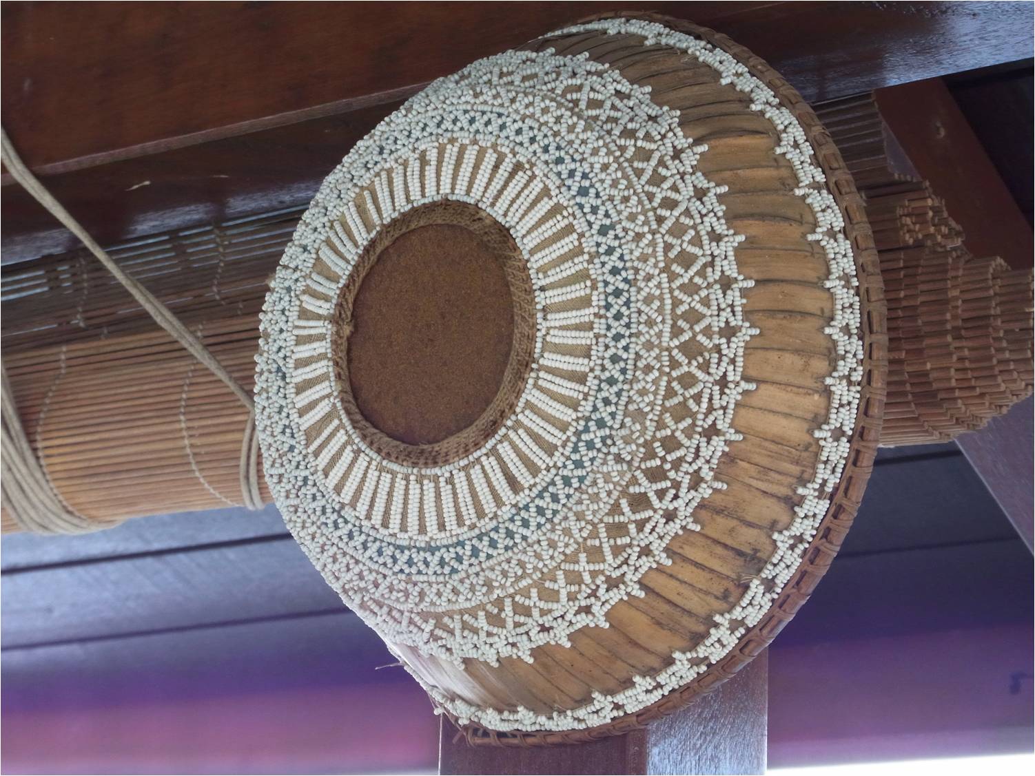 Decorating with Asian Antique Textiles Bali Offering Beaded Basket