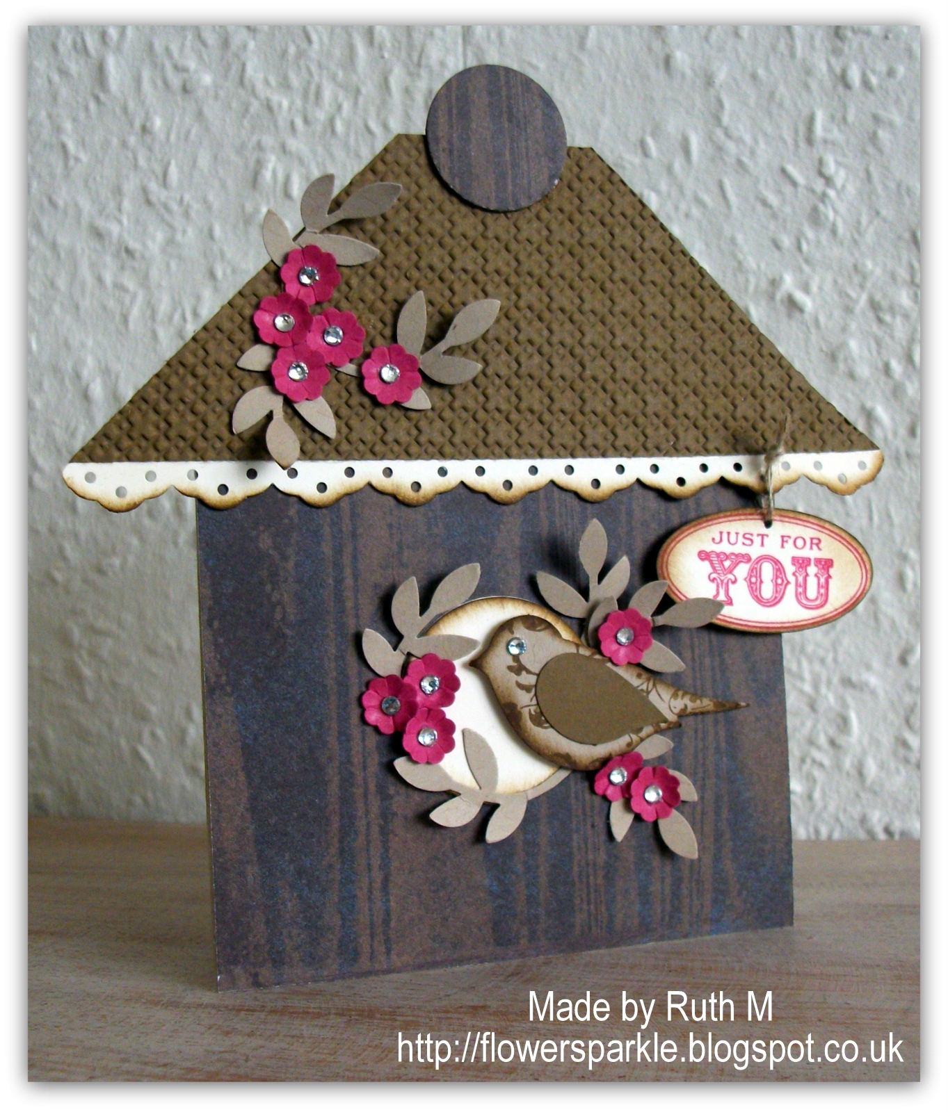 Flower Sparkle Birdhouse Just For You Card Simply Stampin' Challenge 68