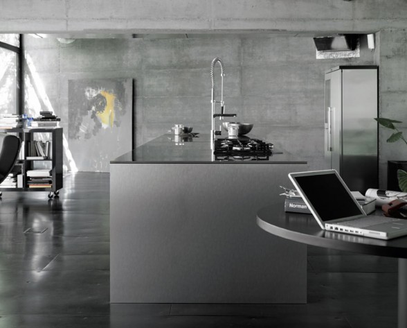 minimalist popular industrial kitchen