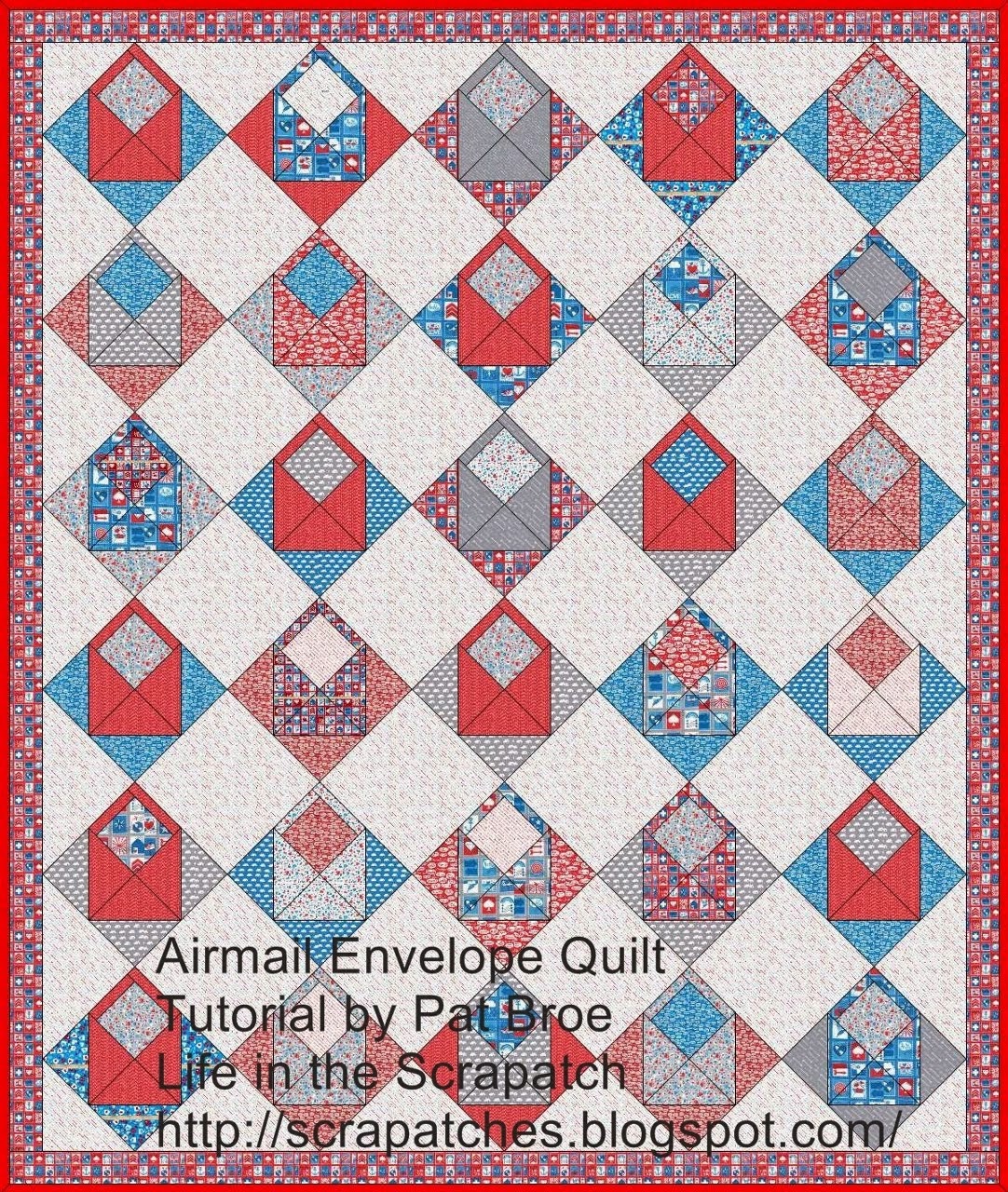 Airmail Envelope Quilt Tutorial