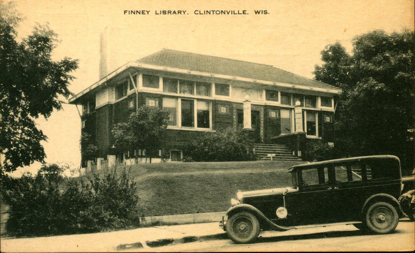 Library Postcards Finney Library, Clintonville, Wisconsin