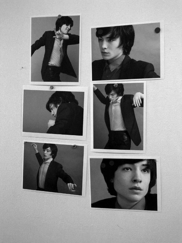 Ezra Miller on my studio wall, ...