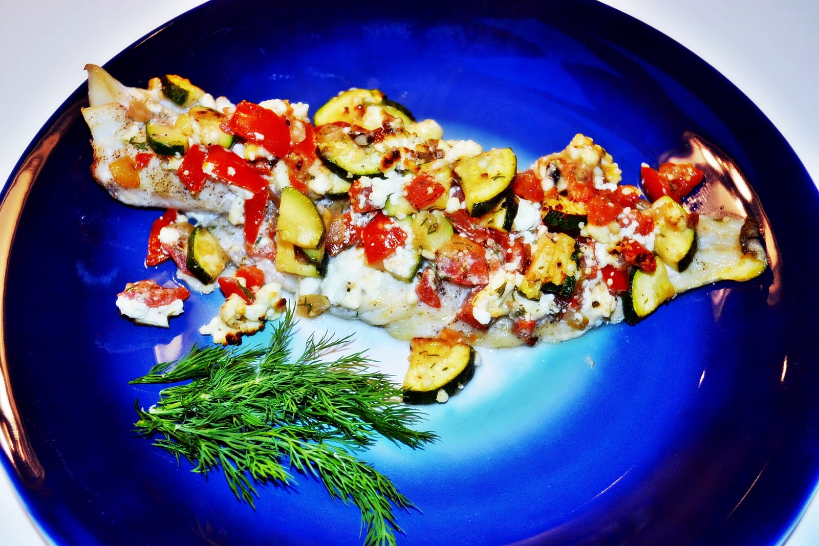 Recipe For Our Days Baked Haddock with Zucchini, Tomato, Dill and Feta