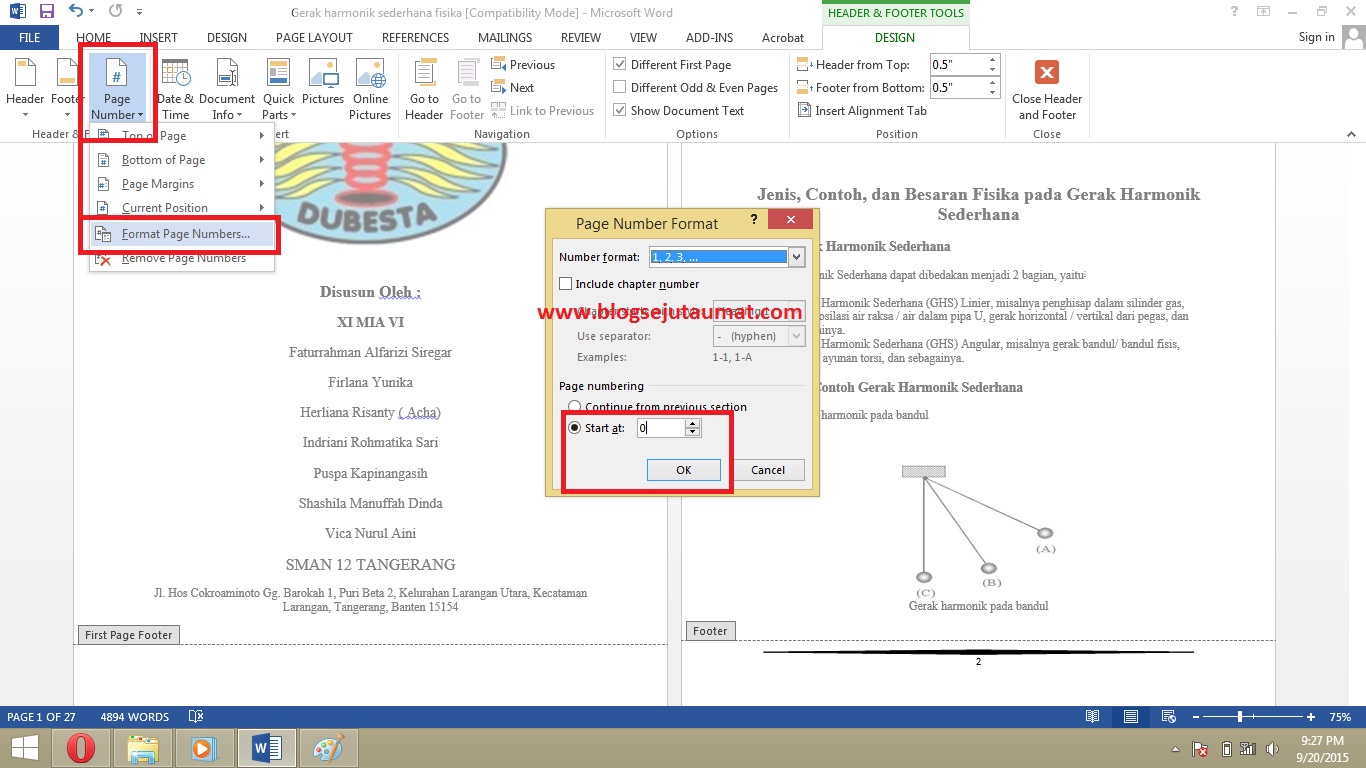 Cara Membuat Halaman Di Word Tapi Cover Tidak Ikut