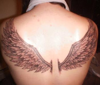 Angel Wings Tattoo on Female back
