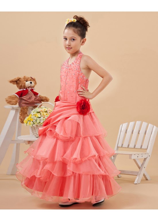 Flower Girl Dresses Attractive Halter Tea Length A Line Flower Girl Dresses