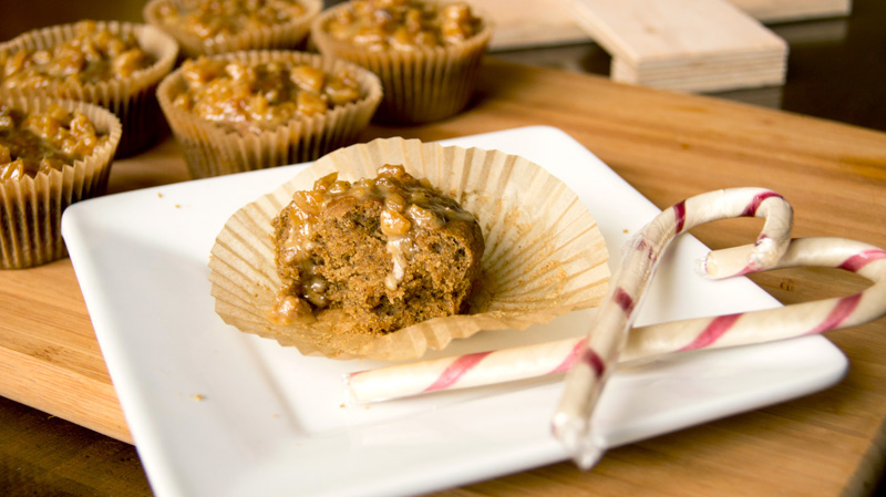 Cucina Libera: Gingerbread Muffins w/Crystalized Ginger Glaze Cucina Libera: Gingerbread Muffins w/Crystalized Ginger Glaze