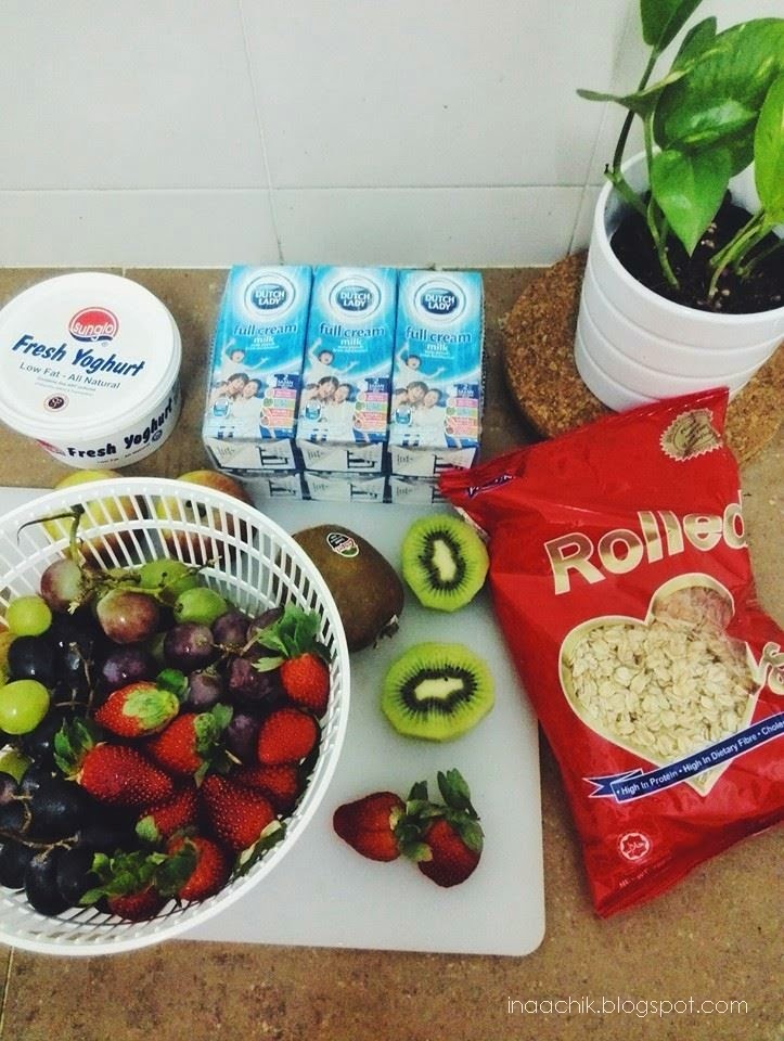 Aku Bukan Cheff Resipi overnight oats yang divariasikan