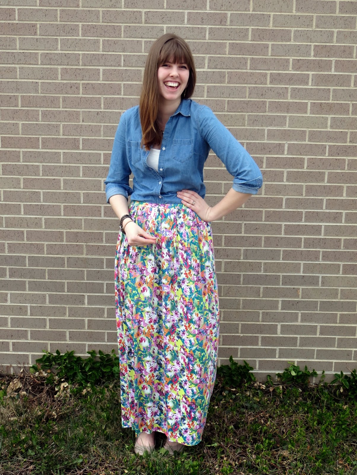 Easy Spring Floral Maxi Skirt