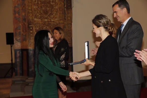 King Felipe VI of Spain and Queen Letizia of Spain attended the Delivery Gold Medals of Merit in Fine Arts 2014 at Museum of Fine Arts of Sevilla