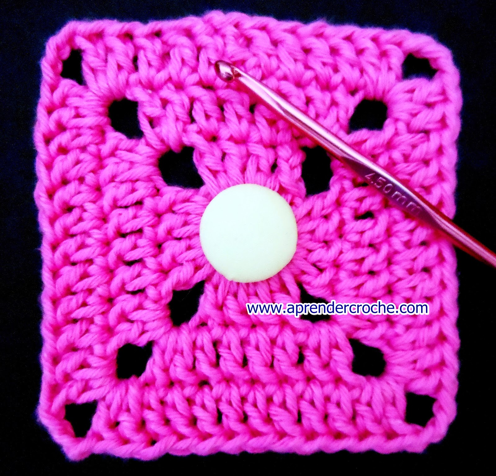 aprender croche quadrados square rosa emenda costura agulha crochet edinir-croche loja dvd frete gratis facebook youtube