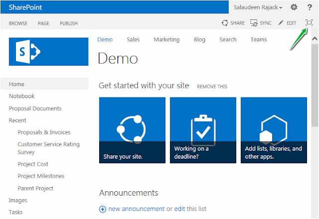sharepoint 2013 remove focus on content