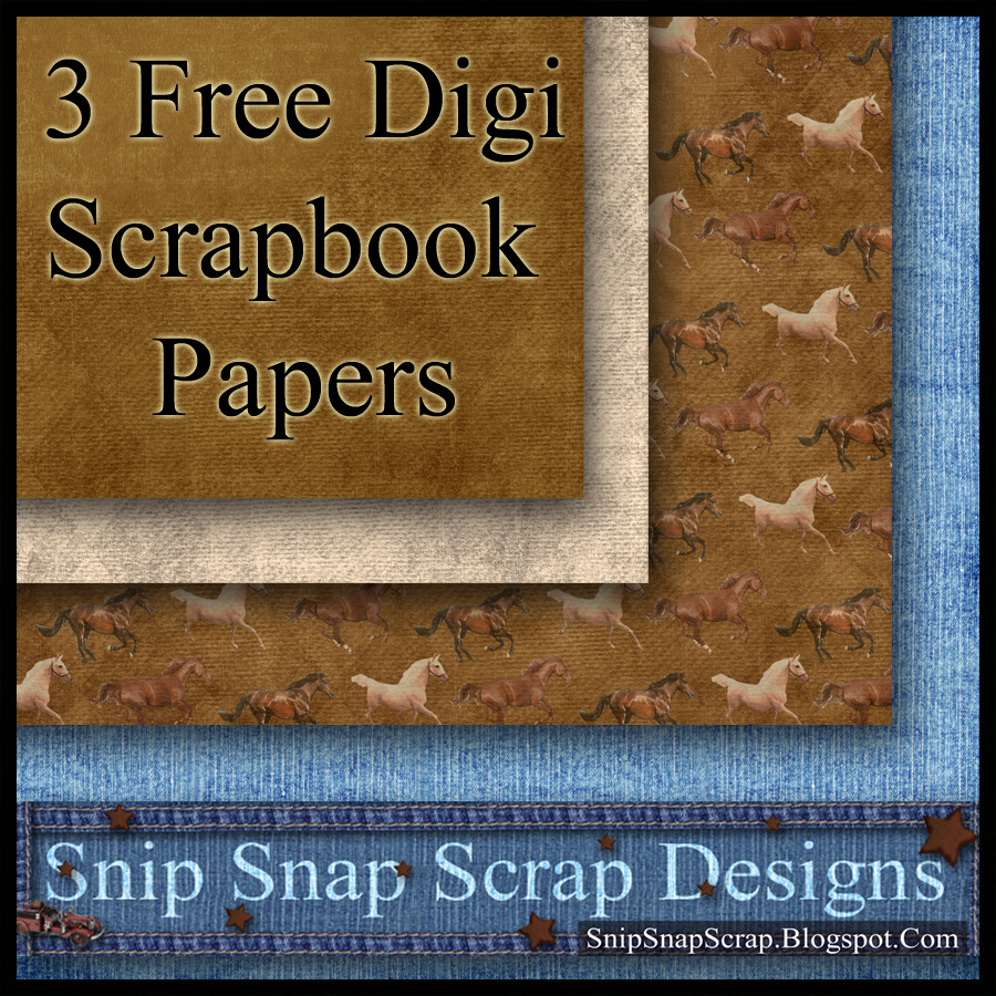 Snip Snap Scrap Free Horse Digi Scrapbook Papers