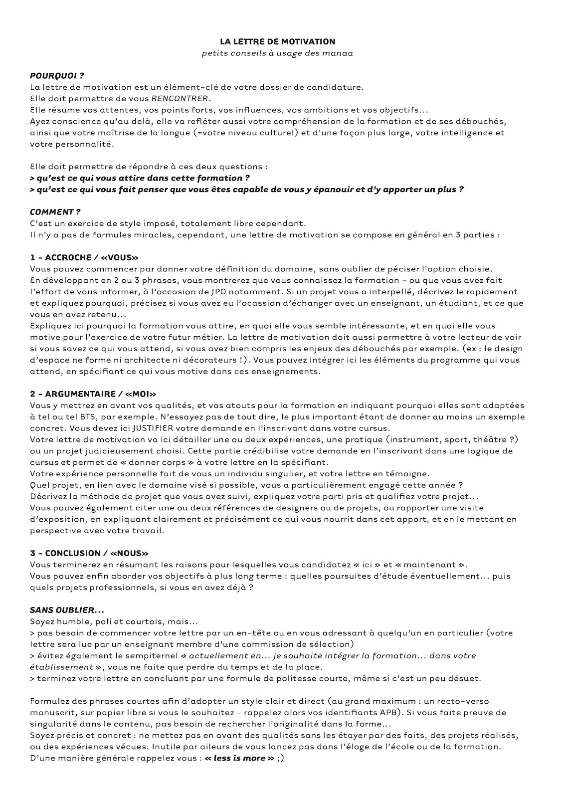 formule rencontre lettre motivation