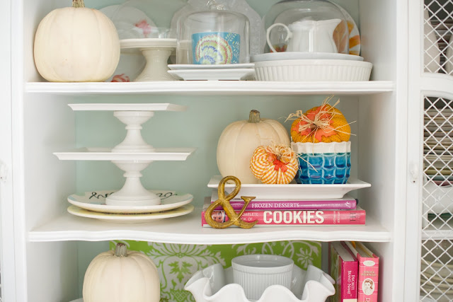 Simple and Lovely Fall Hutch Vignette