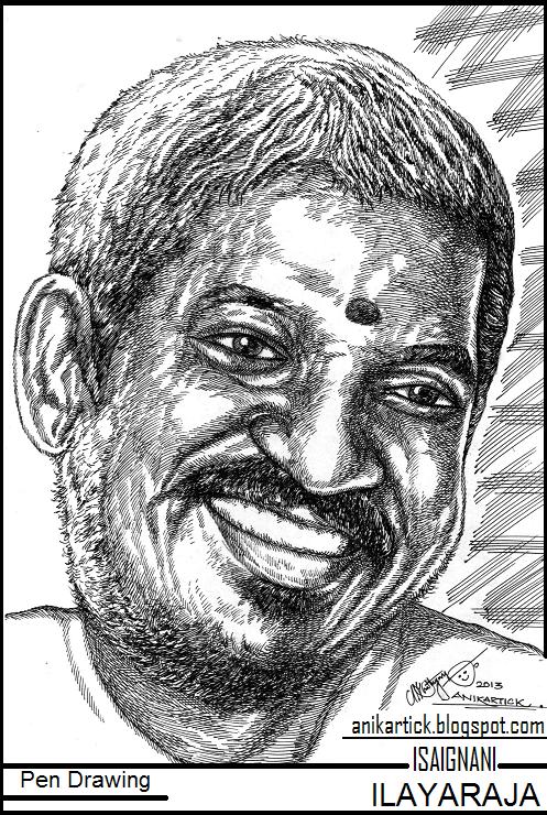 ilayaraja - Music Composer - isaignani - RaagaDevan - in my Pen Drawing
