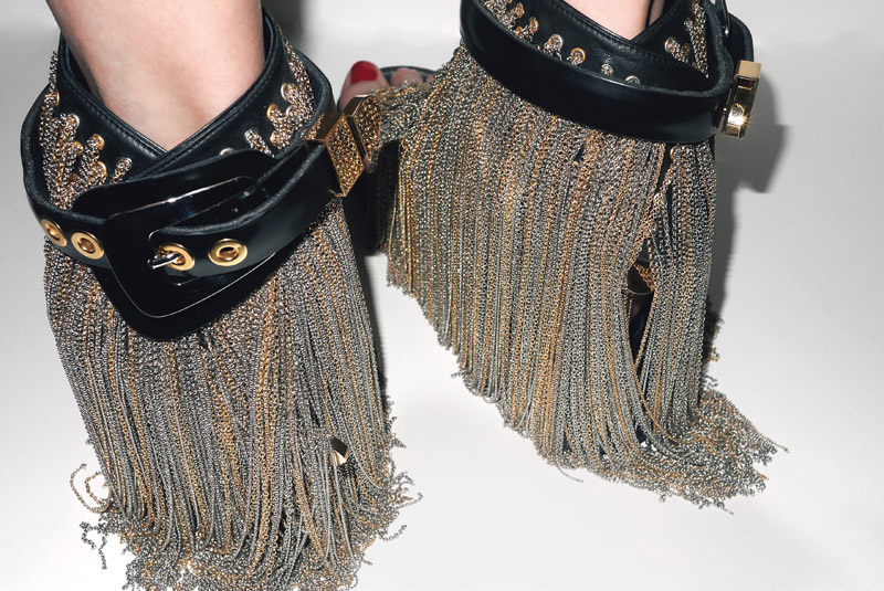 metal chain sandals