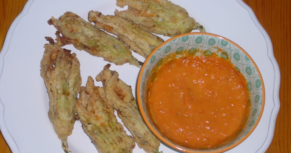 Kitchen Sink Diaries Fried Zucchini Blossoms with Spicy Tomato Sauce