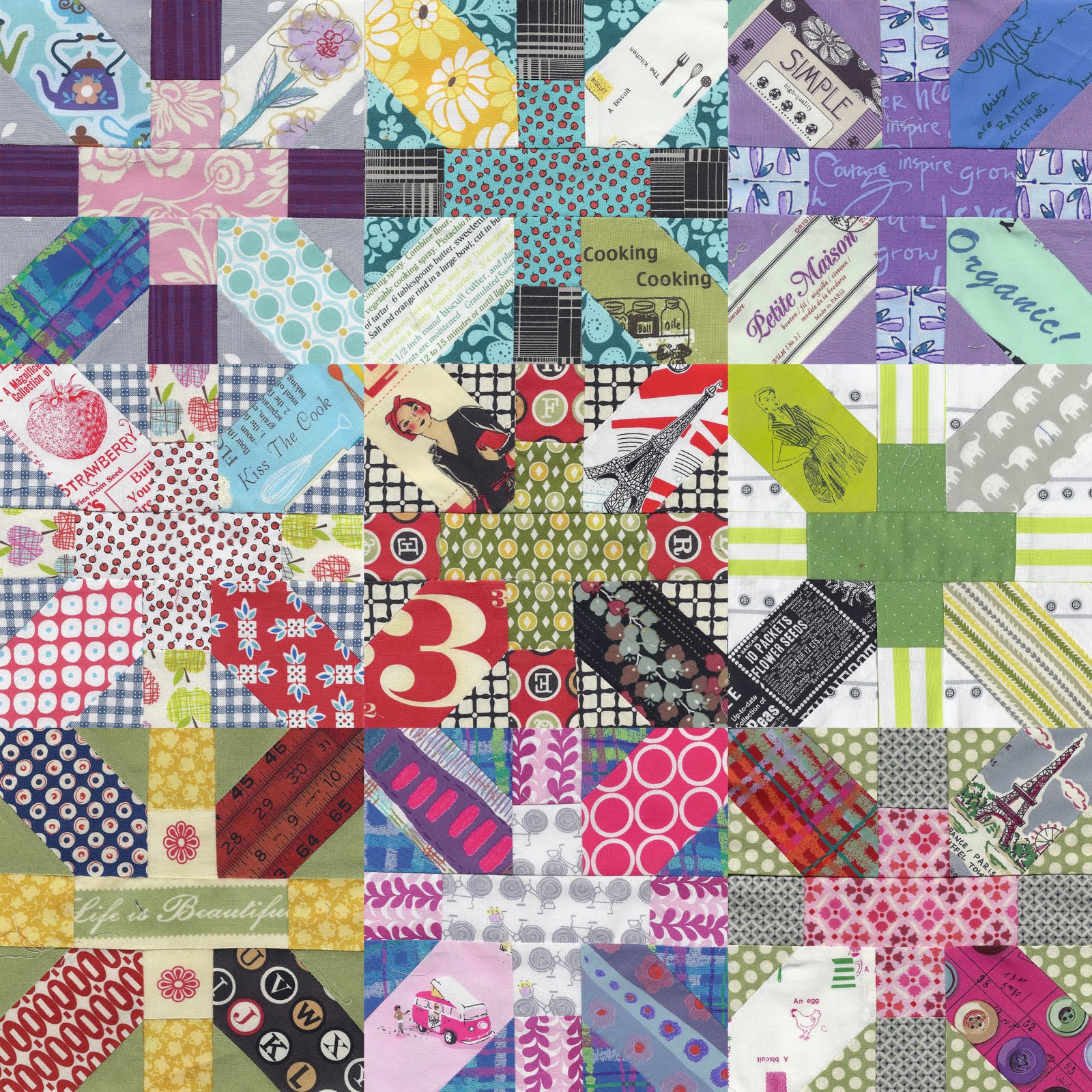 Gone Aussie Quilting Progress with Japanese + and X Quilt