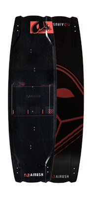 Black and red Airush kite board