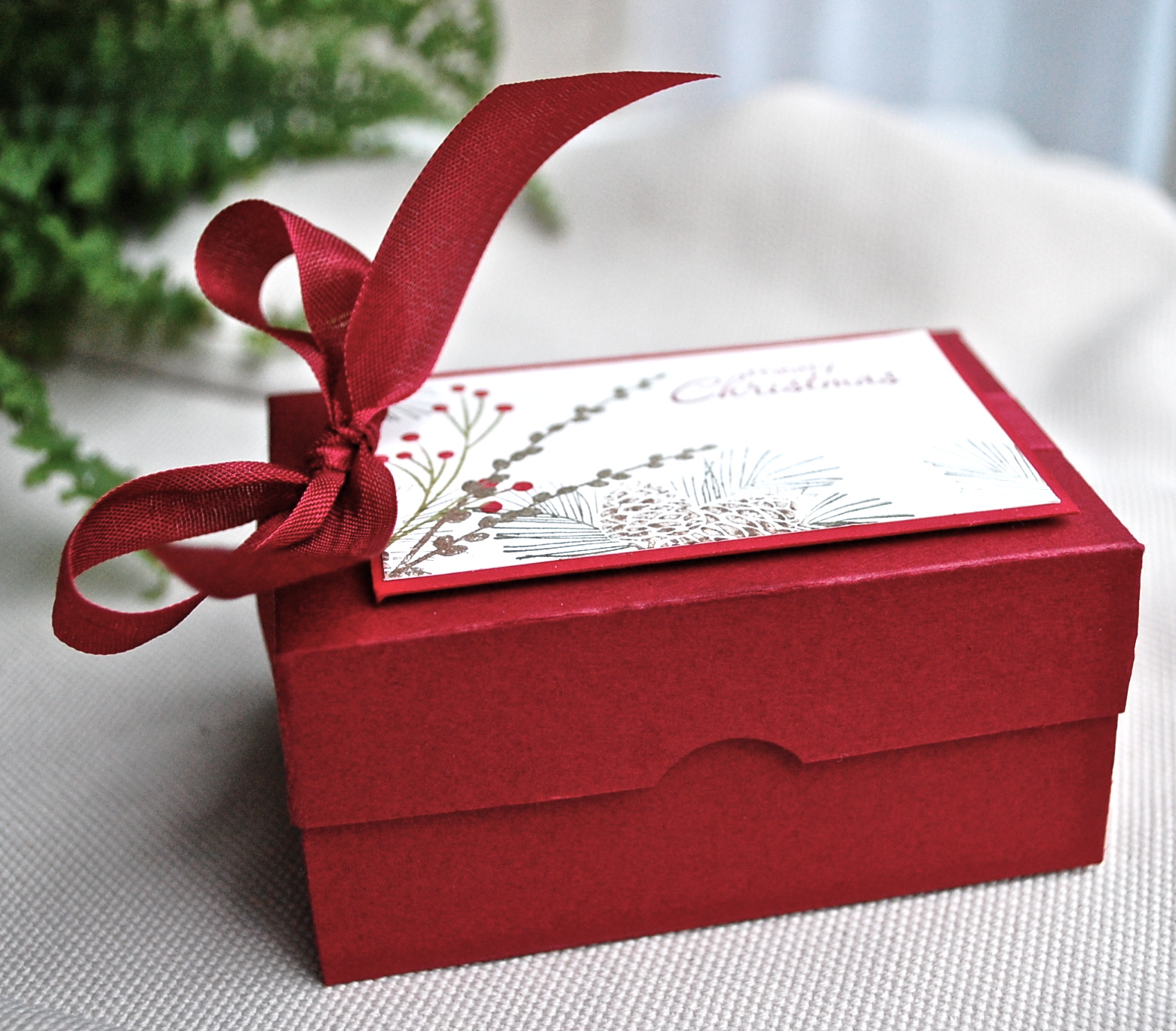 Crafting inspiration from Vicky at Crafting Clare's Paper Moments: Christmas box and Stampin' Up