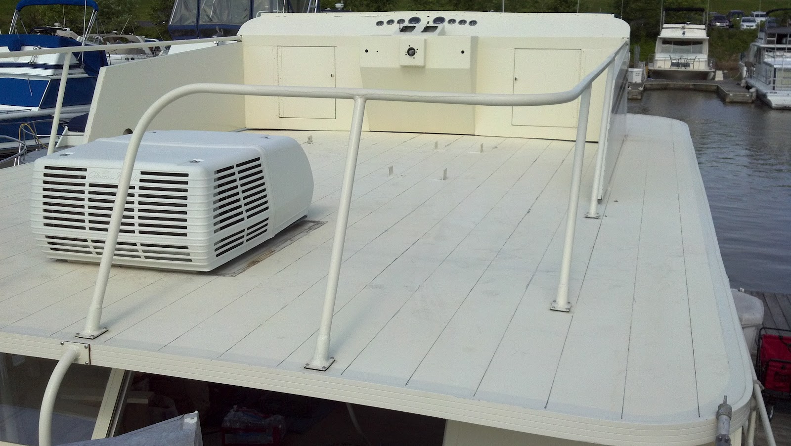 A Boat ReBorn Sealing Seams Fixing leaks in the deck and ceiling.