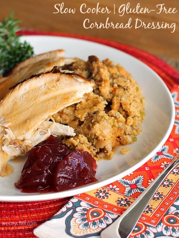 Slow Cooker GlutenFree Cornbread Dressing (Stuffing) from The Weary