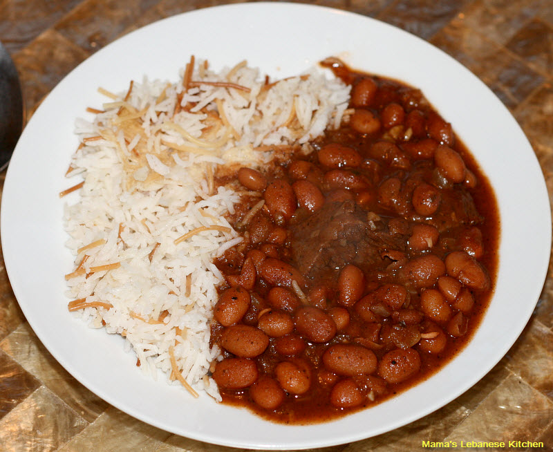 Lebanese Beef Chili Stew Fasolia Beans with Rice Recipe LEBANESE RECIPES