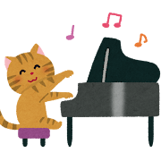 ピアノを弾く猫のイラスト