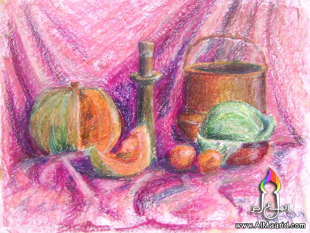 مجموعة لوحات لوحات باستيل Nature+morte+pastel+01_www.AlMaarid.com