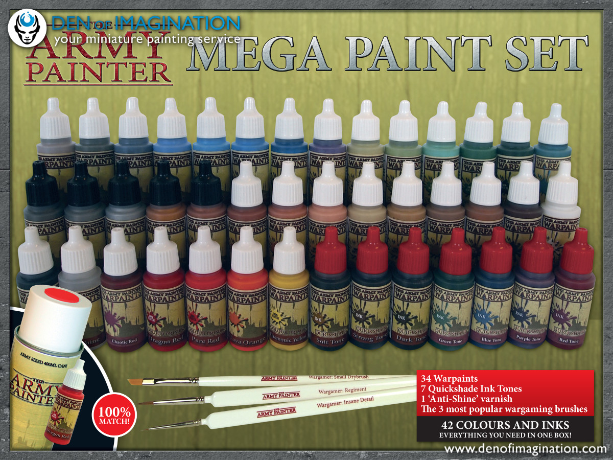 DEN OF IMAGINATION Miniature Painting Service: Army Painter Mega Paint Set  #review