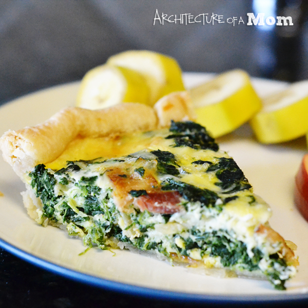 Architecture of a Mom: Bacon Spinach Quiche
