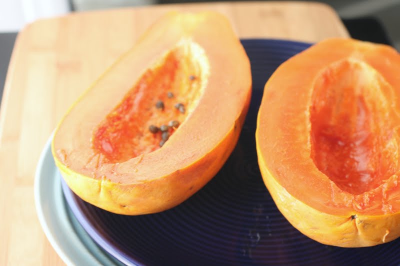 in the Hopeful Kitchen Papaya pudding