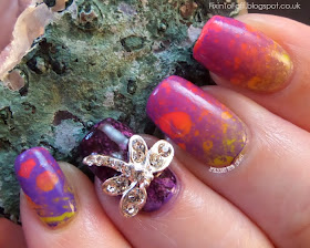 waterspotted neon nail art