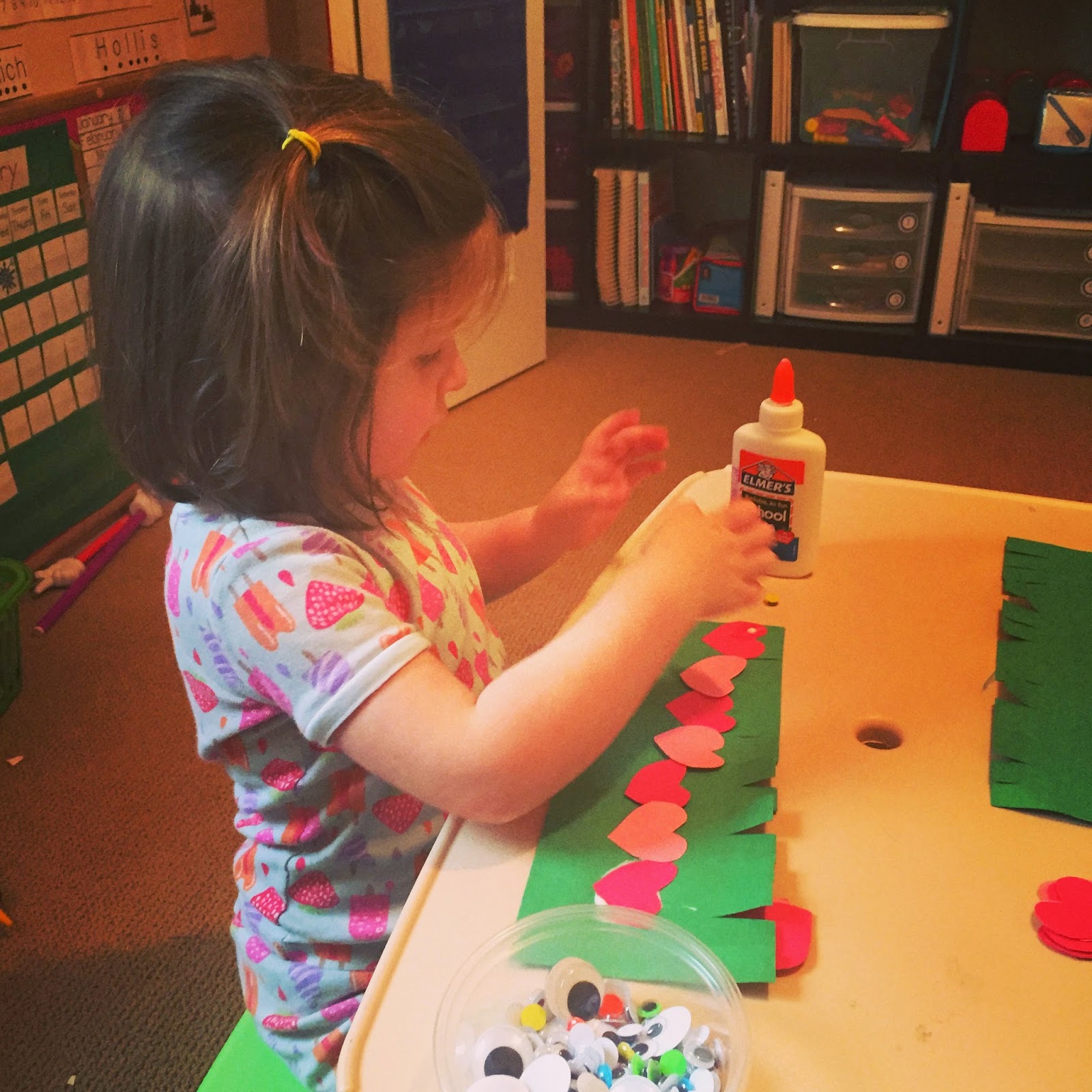 Giggles and Glue sticks....sisters learning together.