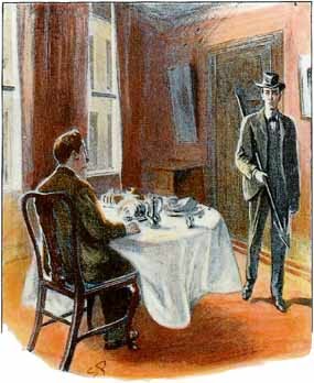 Holmes returns from the butcher shop, with nary a steak nor a pork chop.