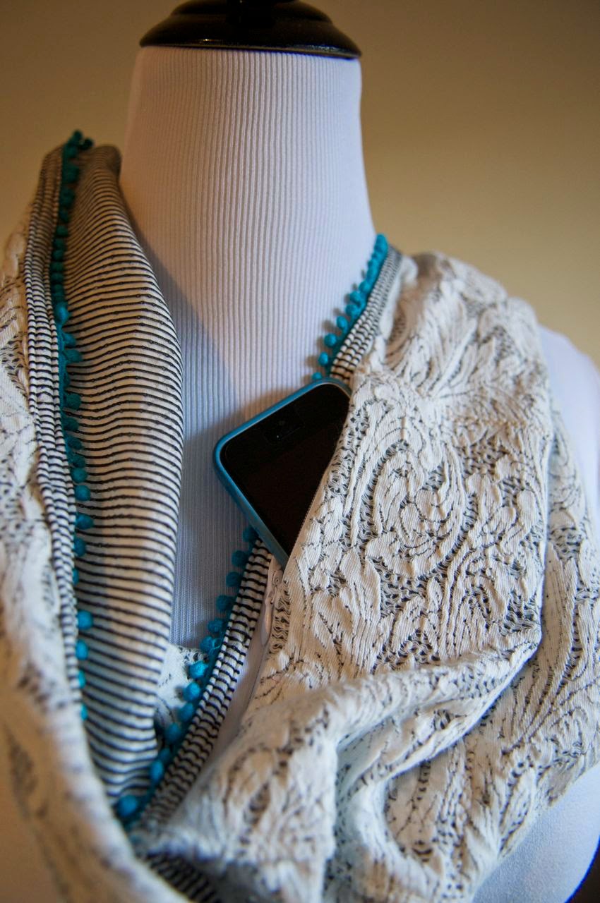 Just Me and Macy Travel Scarf with Hidden Pocket