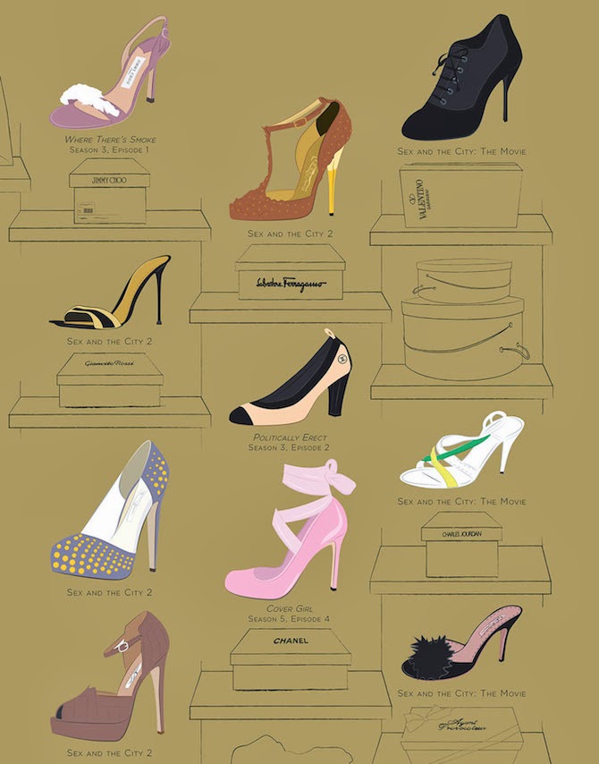 Carrie Bradshaw Shoes Poster - Sex And The City
