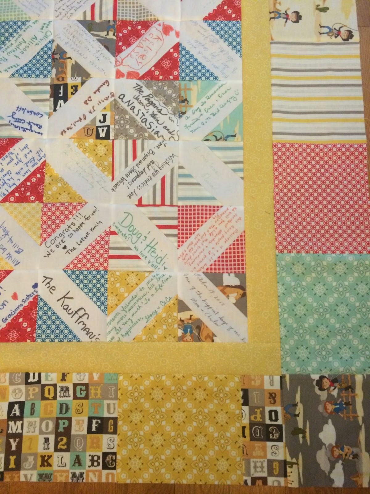Quilts, Books and Wine Wedding Guest Book Quilt