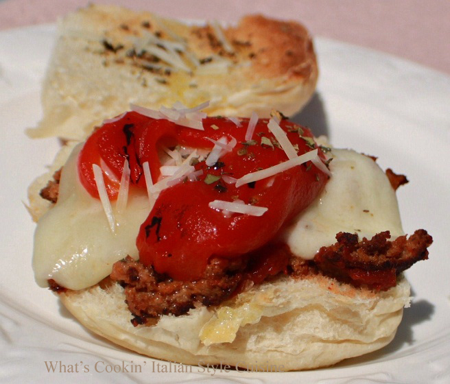 Melted Provolone, Roasted Peppers and Meatball Sandwich Recipe What's