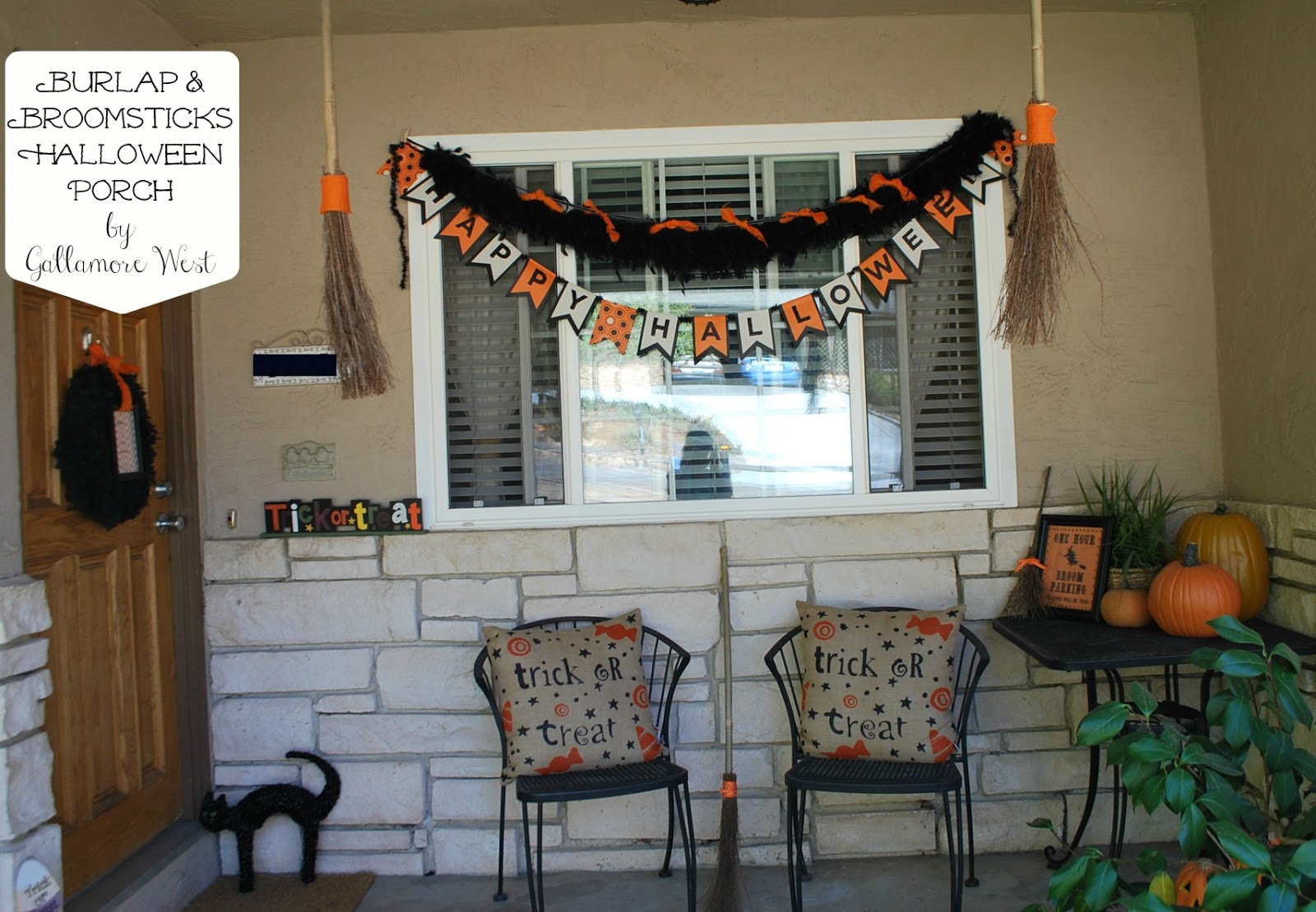 Gallamore West Burlap Broomsticks Front Porch