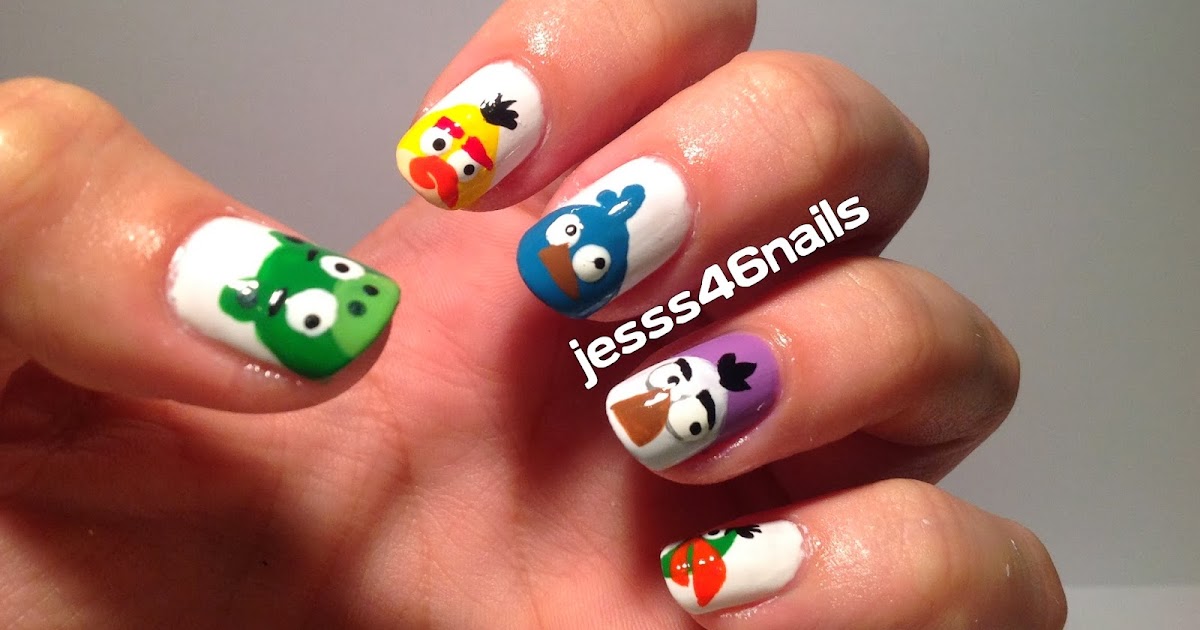 10. Angry Birds Nail Art with Dotting Tool - wide 9