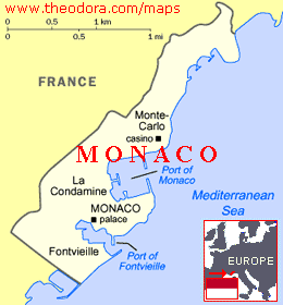 Europe Map Labeled Monaco