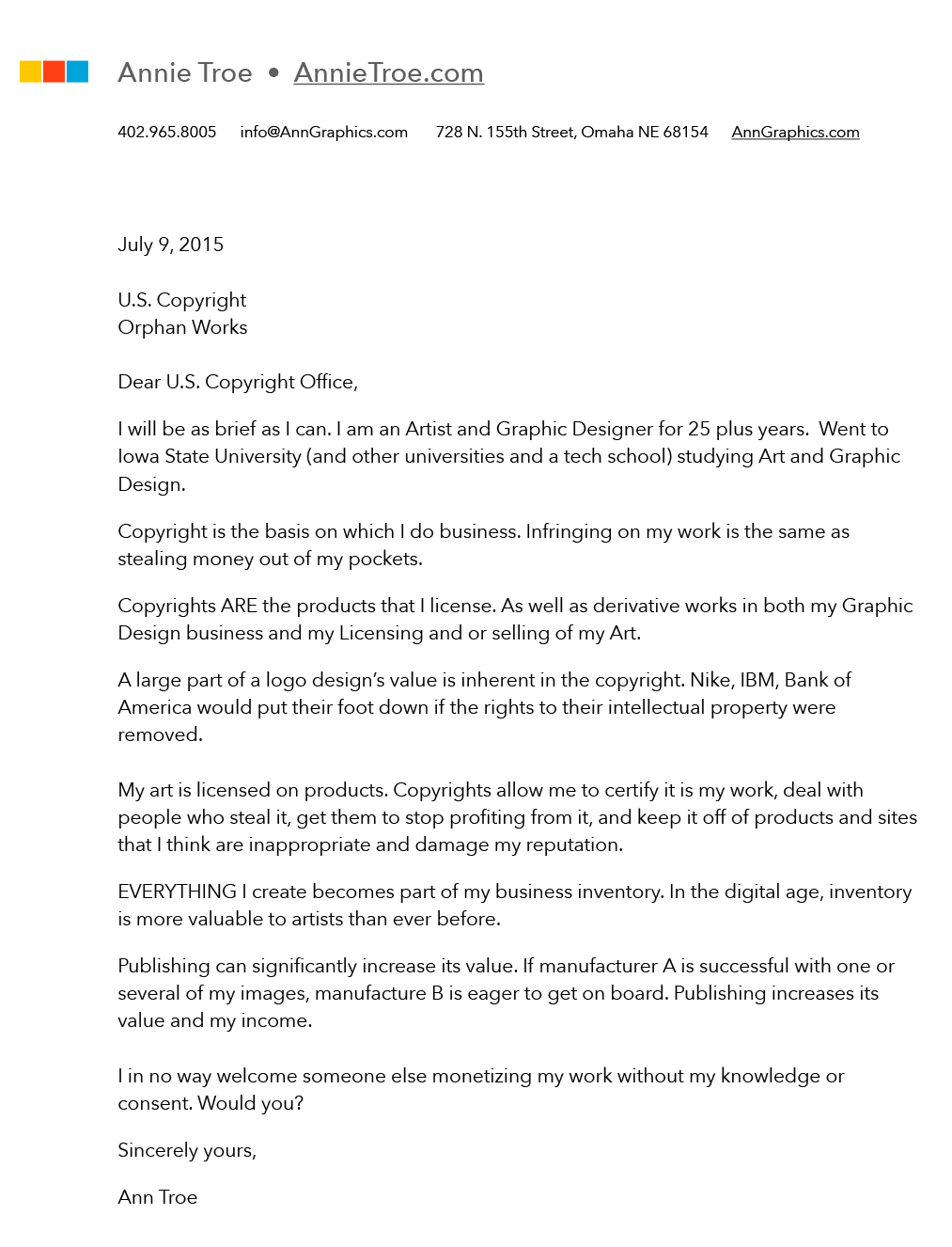 art licensing from my seat on the bus orphan works sample letter letter of recommendation for artist
